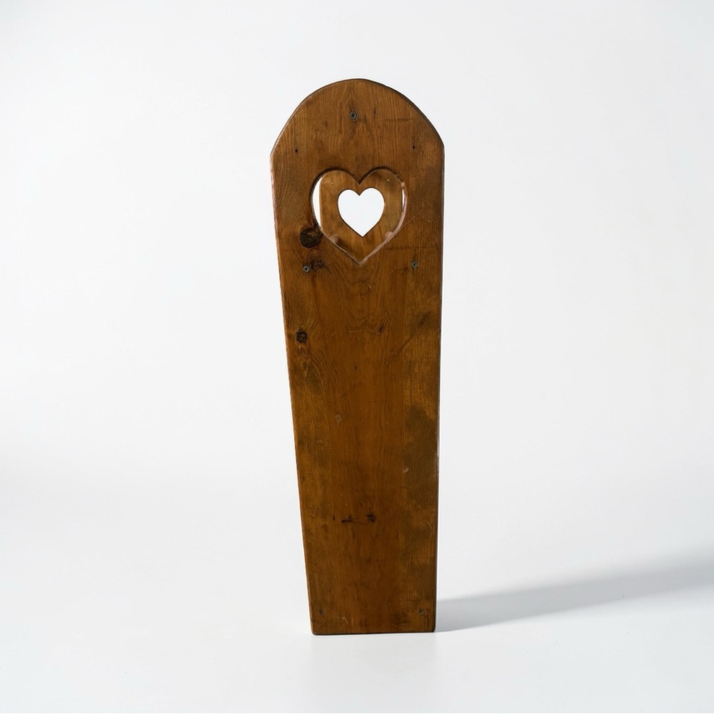 Large Vintage Wooden Quilt Rack Stand w/ Heart Cutouts Solid Pine Amish Made EUC - Picture 6 of 15